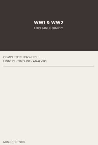 WW1 & WW2 Explained Simply PDF | World War 1 and 2 Study Guide | History Notes Timeline | Student Revision Guide | Digital Download